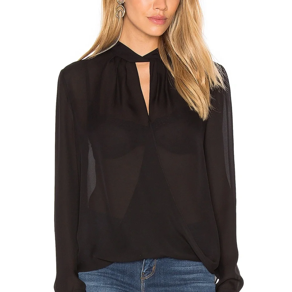 L'Agence Black Kendra Blouse NWT Sz S - Picture 3 of 4
